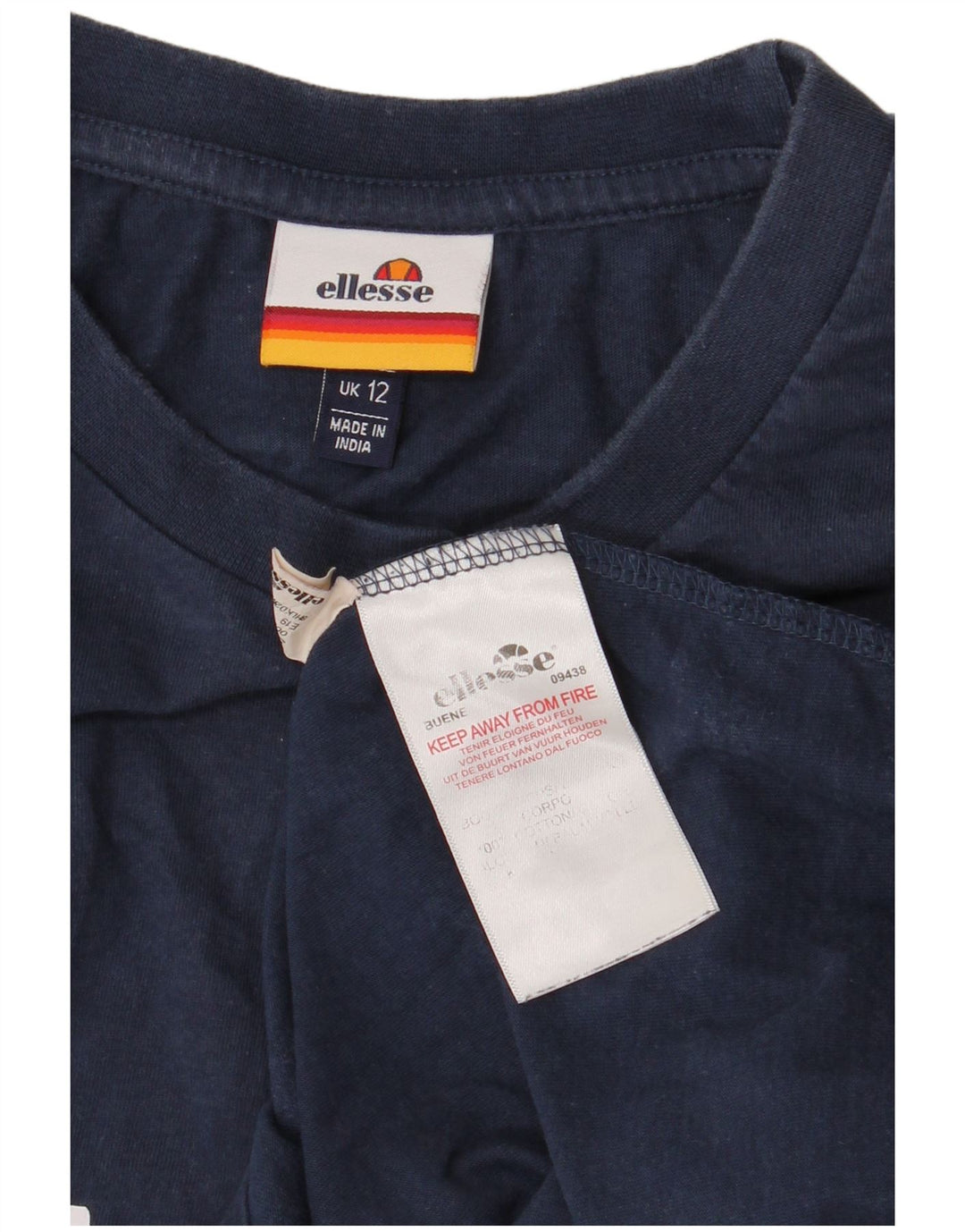 Top grafic pentru femei Ellesse cu mânecă lungă UK 12, mediu, bleumarin, bumbac