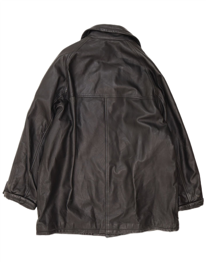 Palton din piele vintage pentru femei IT 54 3XL negru