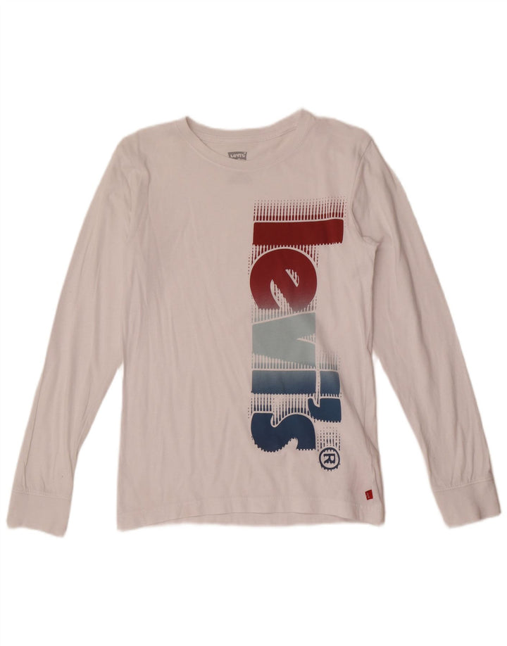 Levi's Boys Graphic Top Maneca Lunga 13-14 Ani Bumbac Alb