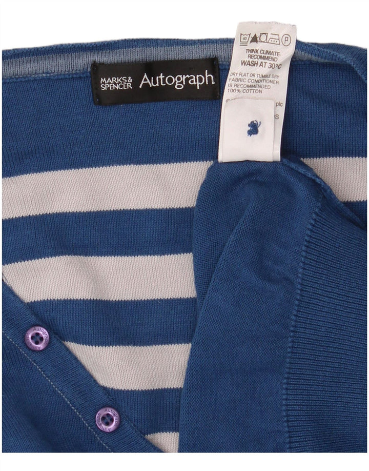 Pulover cu decolteu în V cu autograf pentru bărbați Marks & Spencer, mare, albastru
