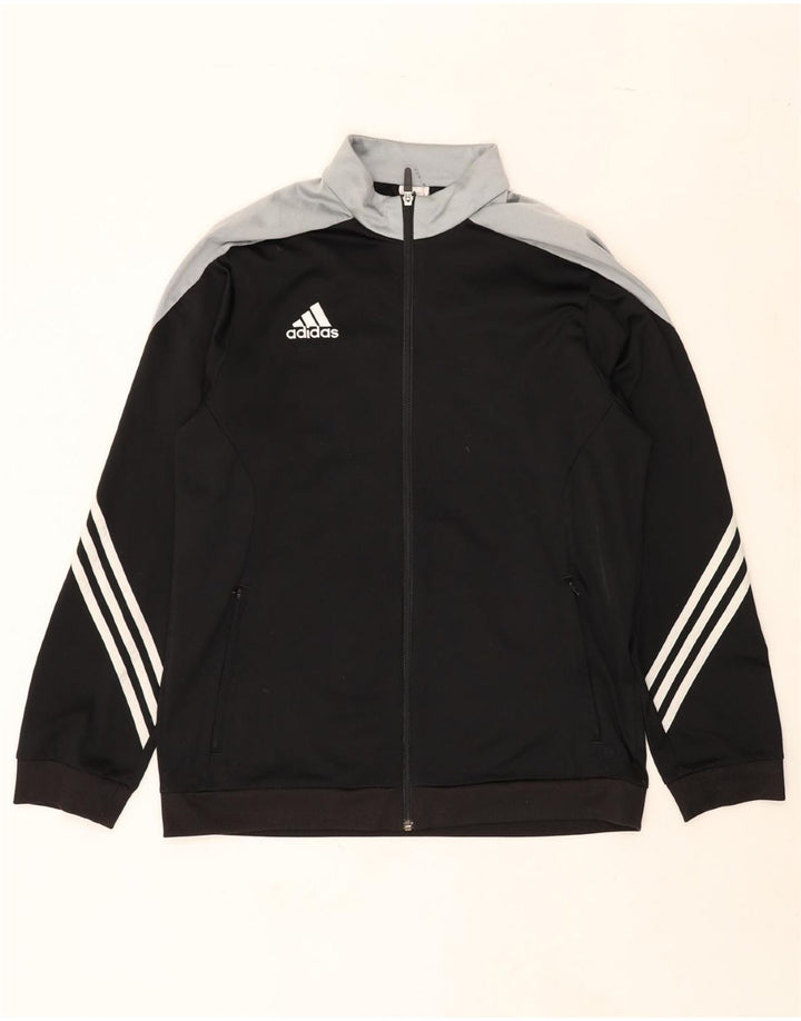 ADIDAS Mens Tracksuit Top Jacket Large Black Colourblock Polyester Vintage Adidas and Second-Hand Adidas from Messina Hembry 