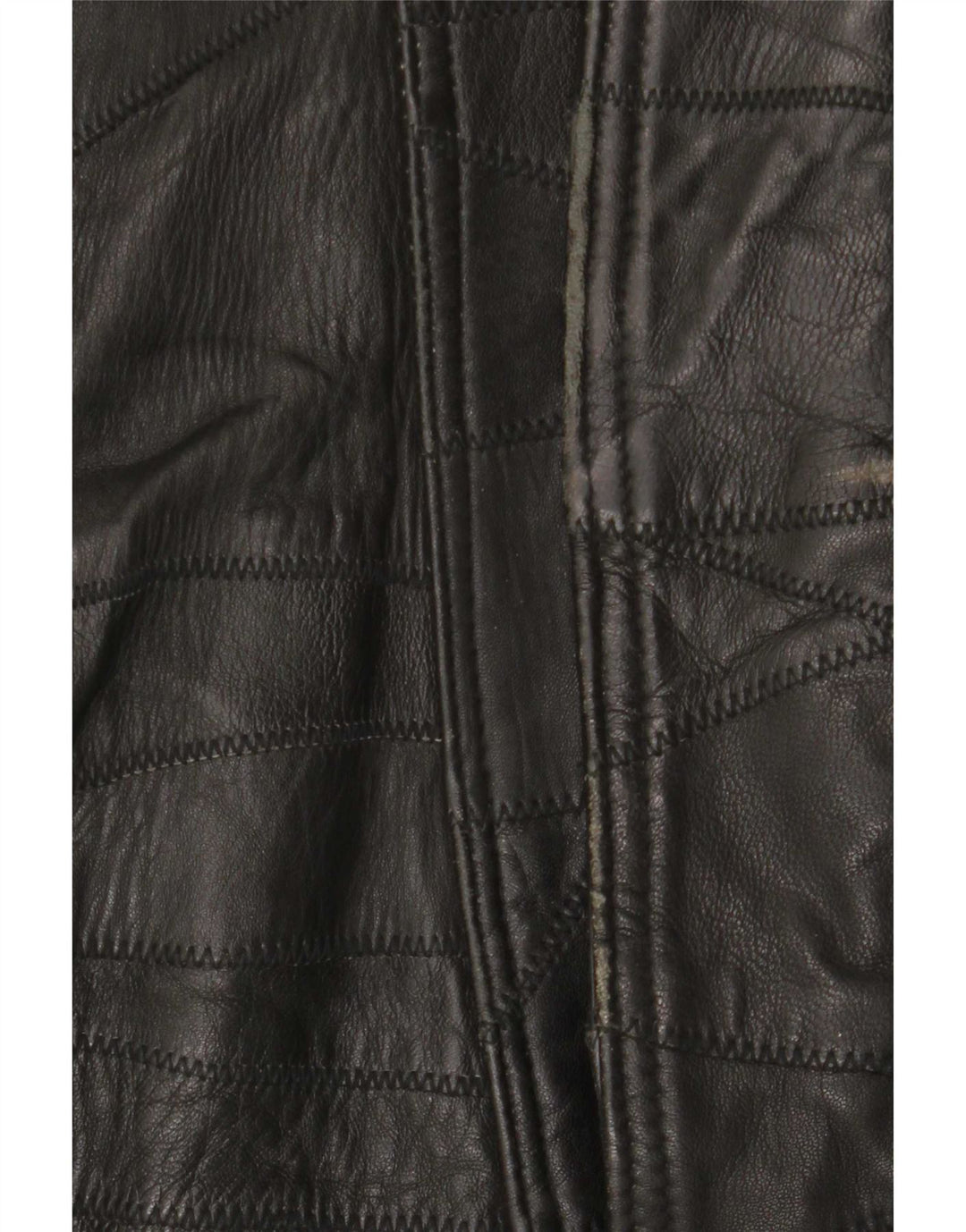 Jachetă din piele vintage pentru bărbați cu grafică UK 40, mare, negru, mozaic