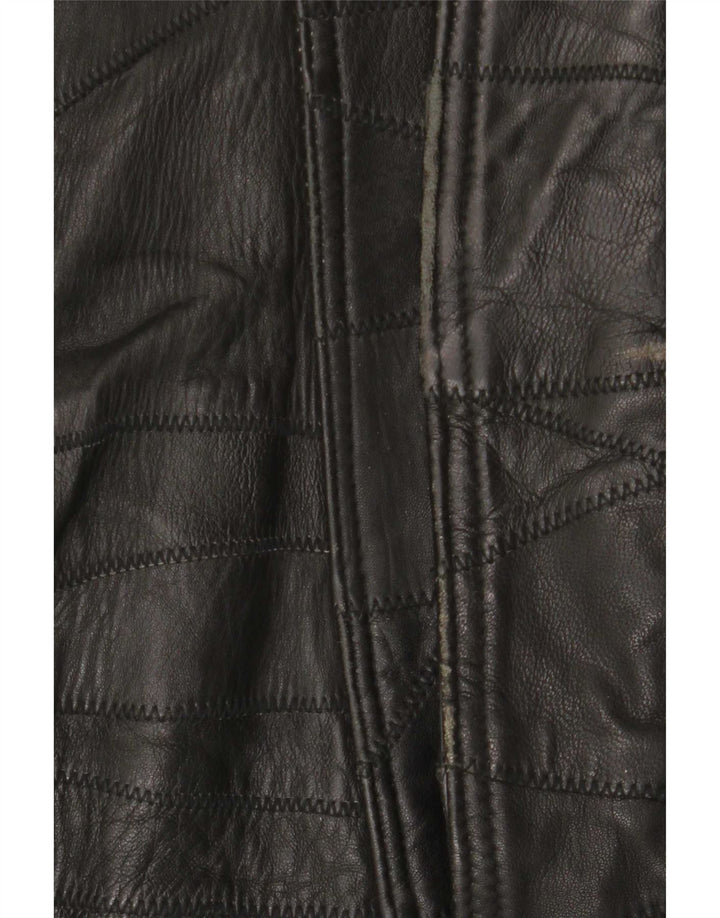 Jachetă din piele vintage pentru bărbați cu grafică UK 40, mare, negru, mozaic