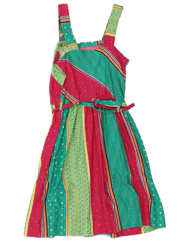 Rochie A-Line fără mâneci de epocă pentru femei UK 10 mic, multicolor, mozaic
