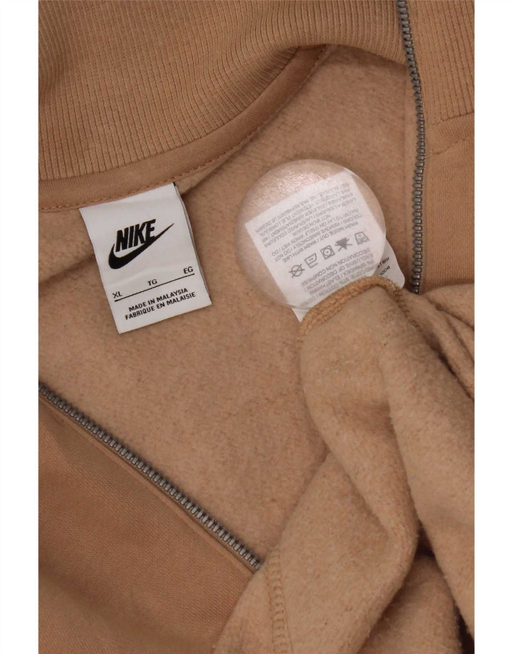 Hanorac pentru bărbați Nike, cu fermoar, cu gât, XL, maro, bumbac