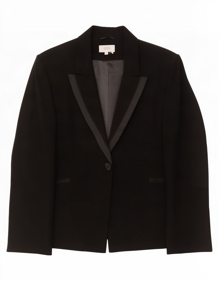 Jachetă pentru femei Marks & Spencer, cu 1 nasture, UK 22 3XL Acetat negru