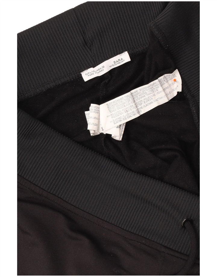 Pantaloni de trening ZARA pentru femei Joggeri UK 14, mari, negru, cu dungi