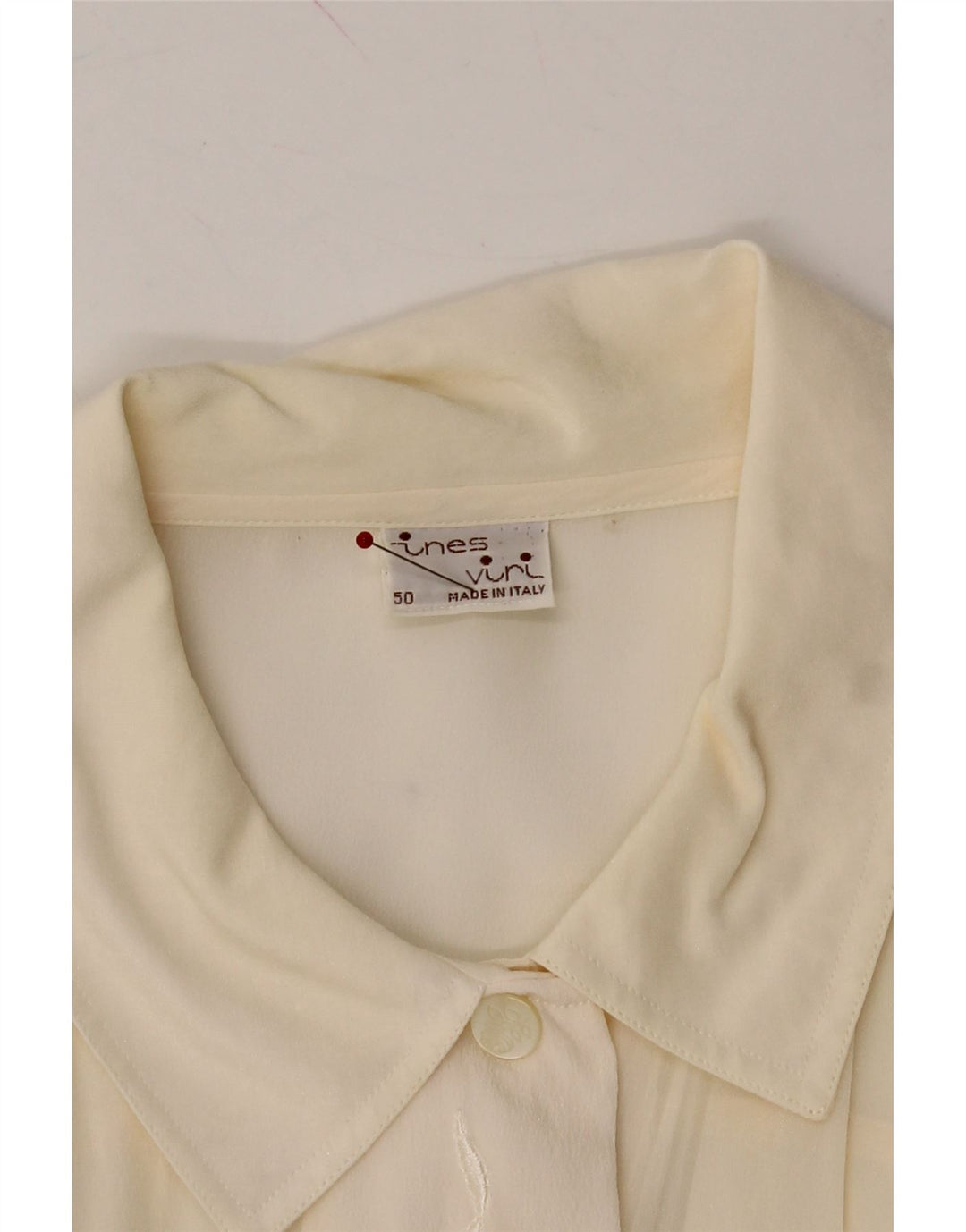 VINTAGE Womens Shirt Blouse IT 50 XL Off White Acetate Vintage Vintage and Second-Hand Vintage from Messina Hembry 