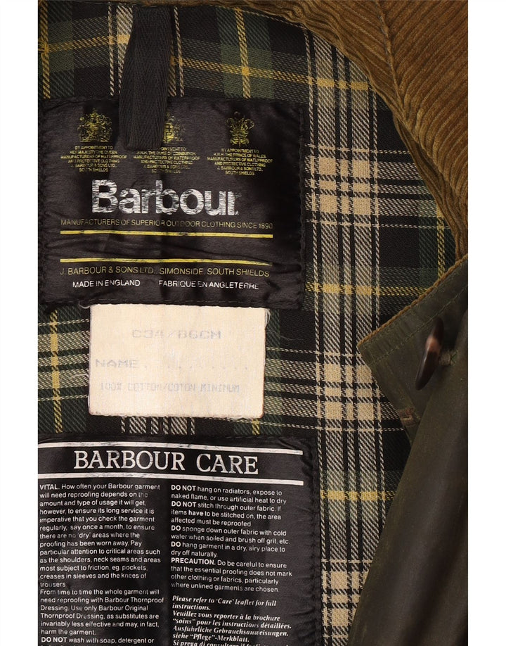 Trench pentru femei BARBOUR din bumbac cerat EU 34 XS Kaki Bumbac Clasic