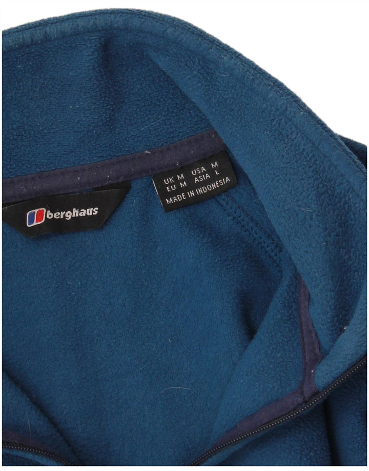 Jumper pentru bărbați Berghaus, din lână, cu fermoar și gât, albastru mediu