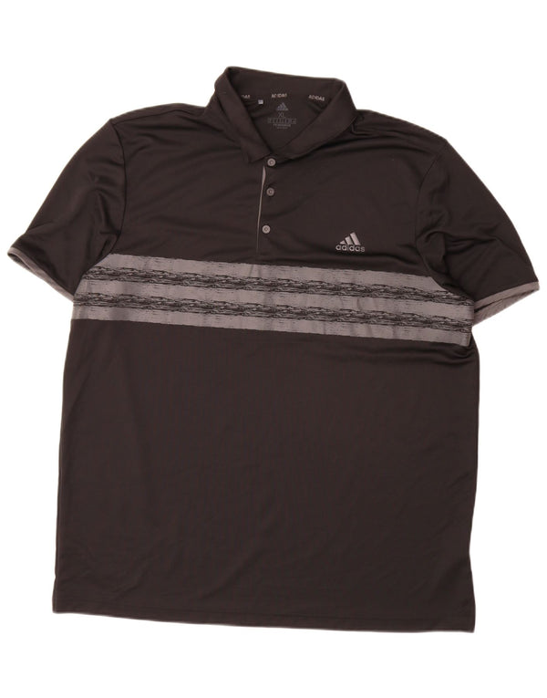 Tricou polo Adidas Primegreen pentru bărbați XL, poliester cu dungi negre