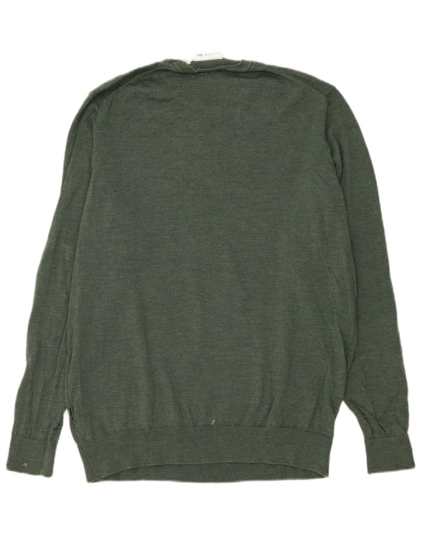 Pulover Lacoste pentru bărbați cu decolteu rotund Mărimea 7 2XL Lână virgină verde