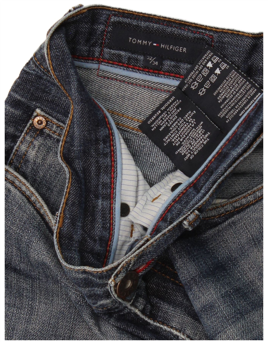 Blugi drepti pentru bărbați Tommy Hilfiger W32 L34 Bumbac albastru