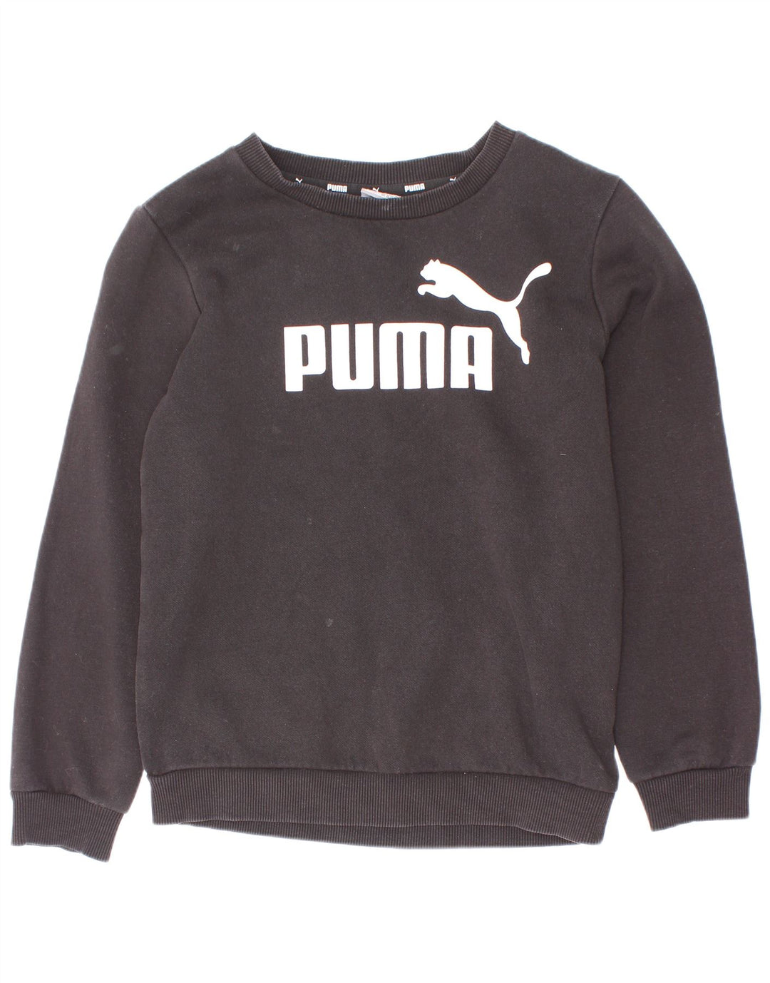 Puma Băieți Pulover Grafic Pulover 7-8 Ani Bumbac Negru