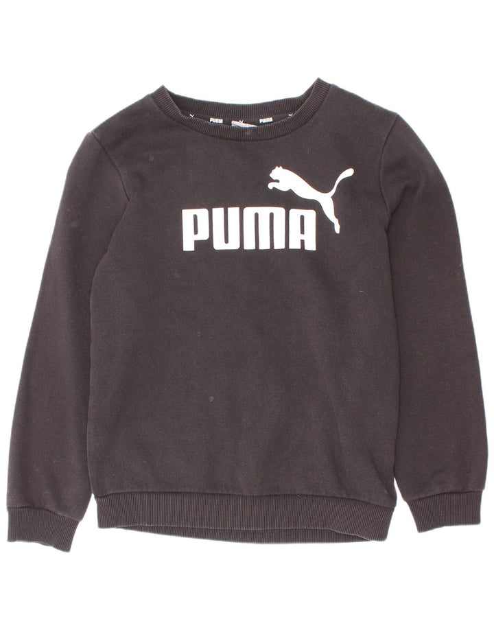 Puma Băieți Pulover Grafic Pulover 7-8 Ani Bumbac Negru