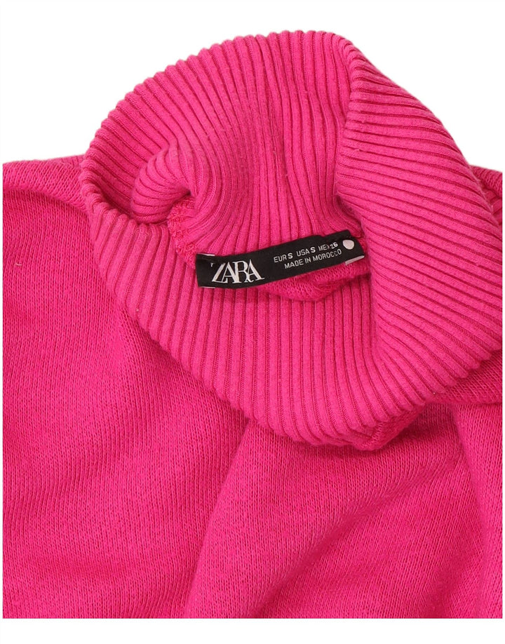Pulover oversize cu gât țestoasă pentru femei Zara UK 10 Mic roz