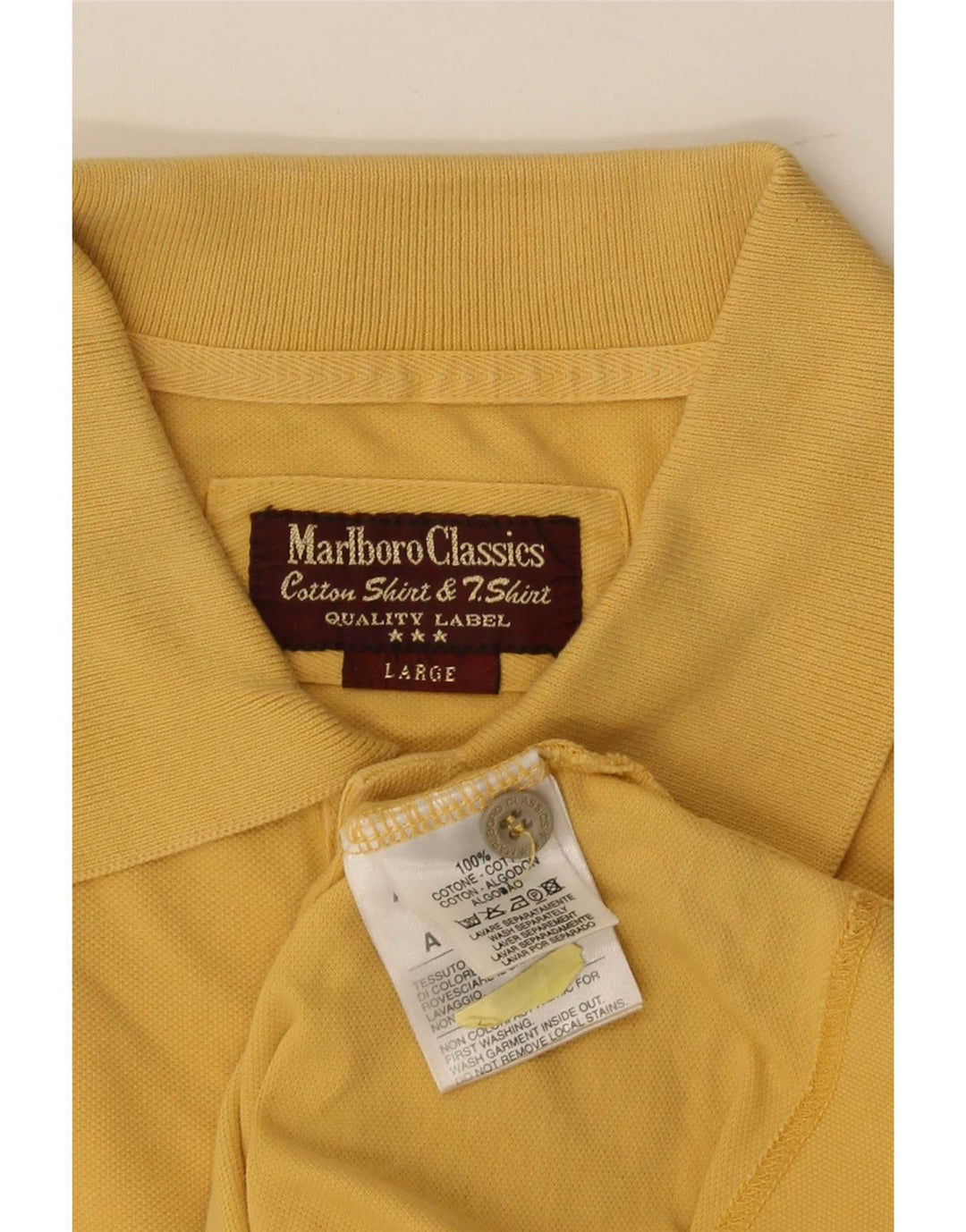 Tricou polo Marlboro Classics pentru bărbați, bumbac galben mare