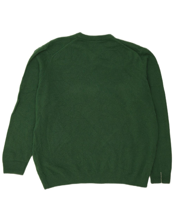 Pulover cu decolteu în V Lacoste pentru bărbați, cu tăiere clasică, mărime 7 2XL, lână verde
