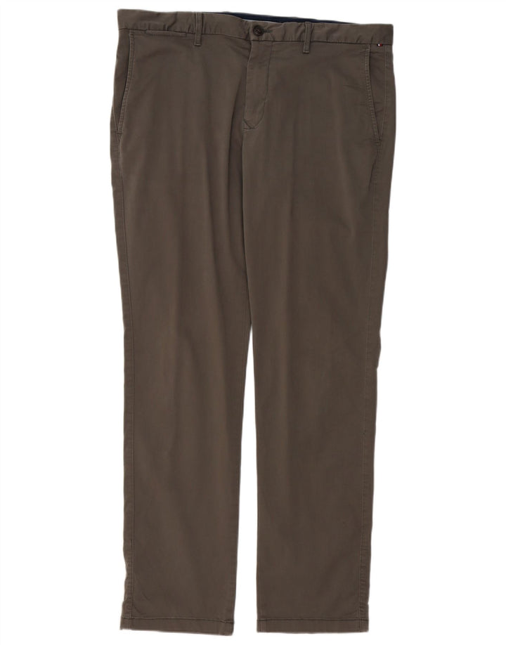 TOMMY HILFIGER Pantaloni chino slim pentru bărbați L36 L32 bumbac gri