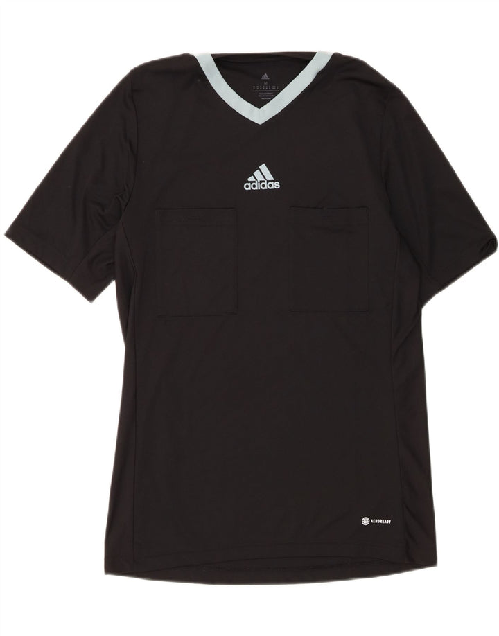 ADIDAS Mens Aeroready Graphic T-Shirt Top Medium Black Vintage Adidas and Second-Hand Adidas from Messina Hembry 