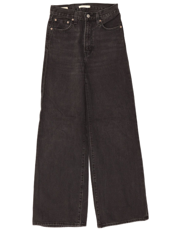 Jeans Levi's Ribcage, cu talie înaltă, cu picioare largi, W25 L30, bumbac negru