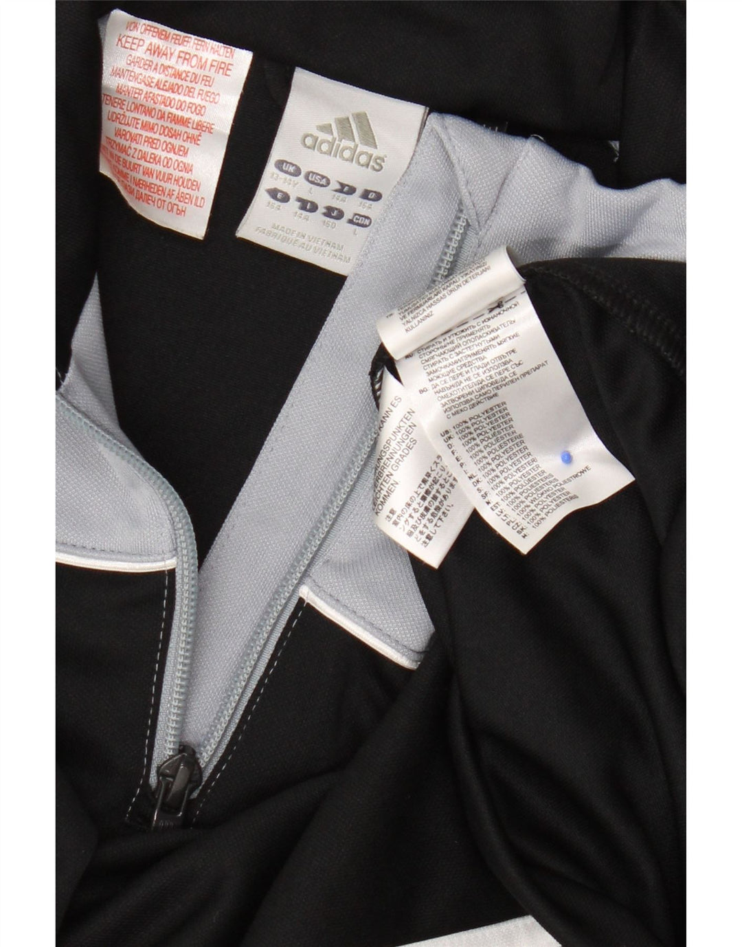 Adidas Climalite Pullover Trening Top 13-14 ani Negru Colorblock