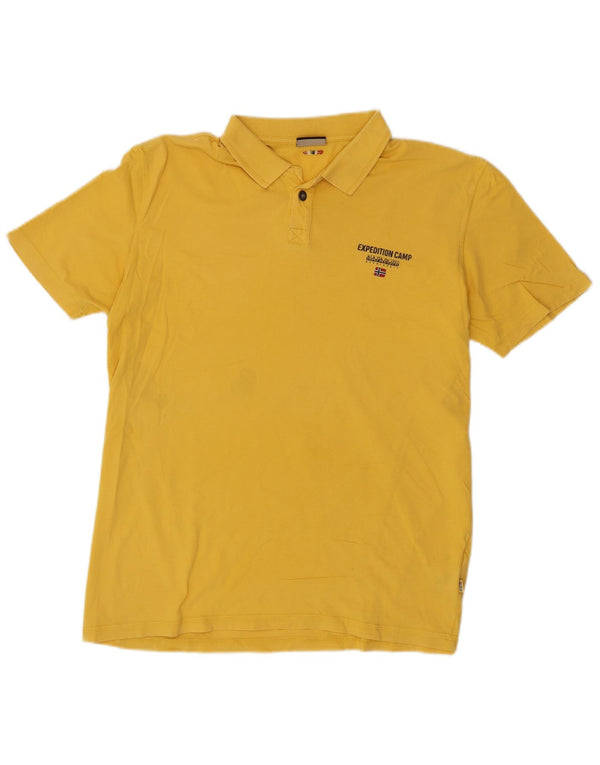 Tricou polo Napapijri Geographic pentru bărbați XL, bumbac galben