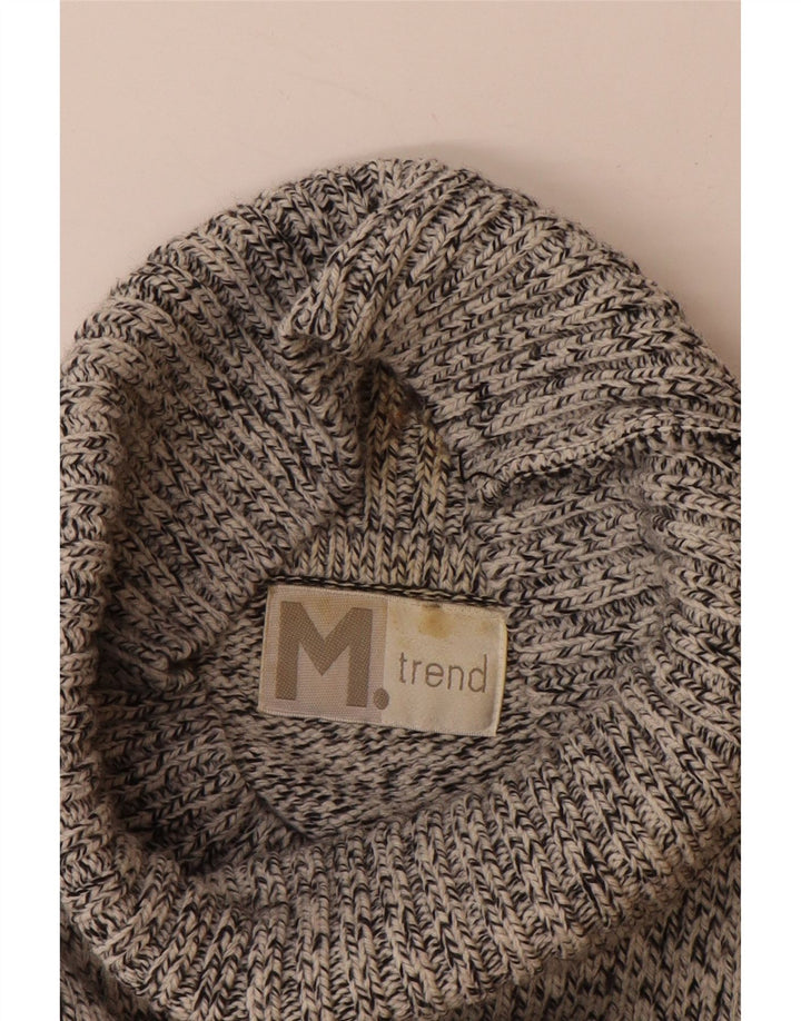 VINTAGE Pulover cu gât rulat pentru bărbați, 2XL, gri Fair Isle Acrilic