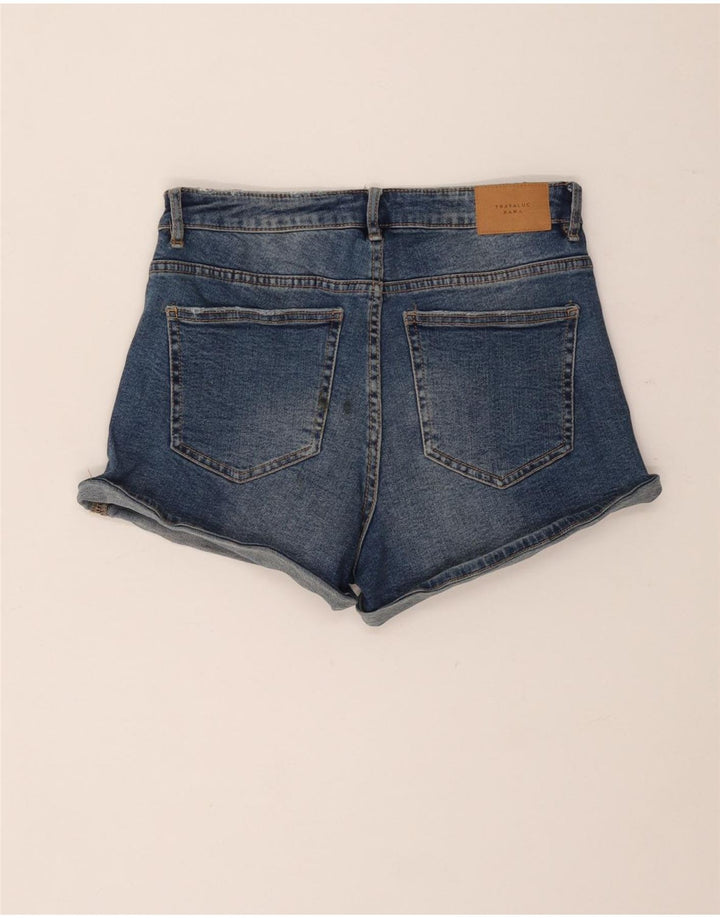 Pantaloni scurți din denim învechit pentru femei Zara EU 36 XS W26 Albastru