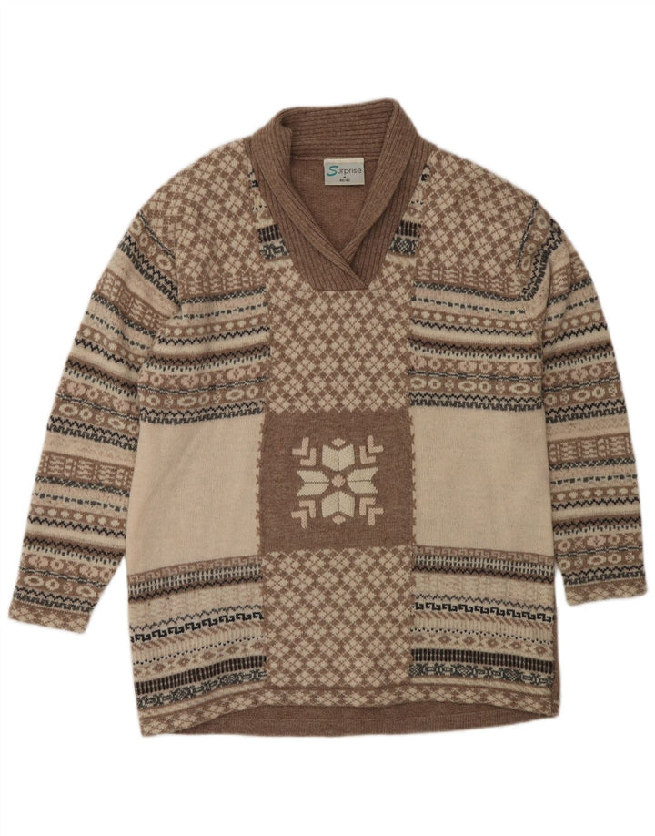 SURPRISE Pulover pentru femei, cu decor larg, cu gâtul șal, IT 40/42 Bej mediu