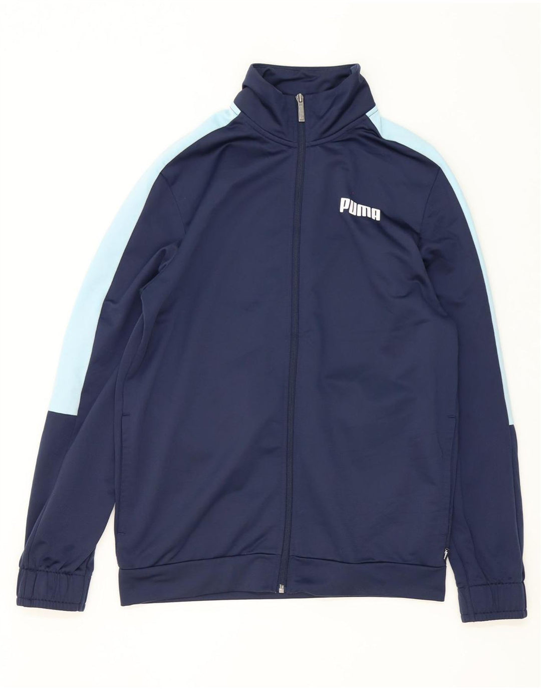 Jachetă de trening pentru bărbați Puma, din poliester color block, albastru bleumarin