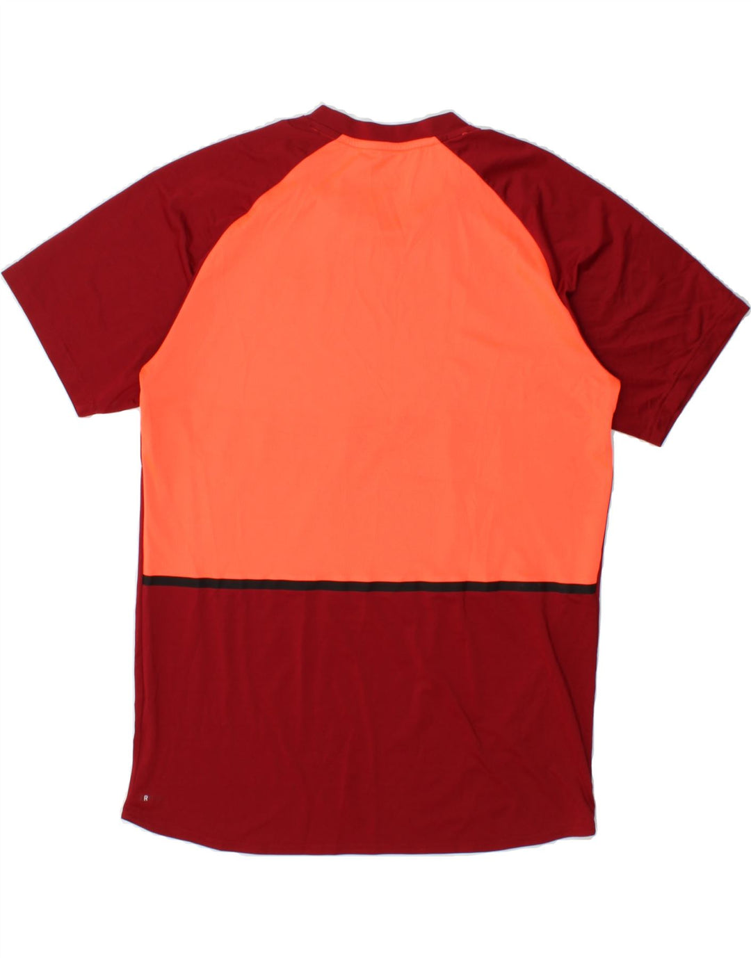 PUMA Mens T-Shirt Top Medium Maroon Colourblock Polyester Vintage Puma and Second-Hand Puma from Messina Hembry 