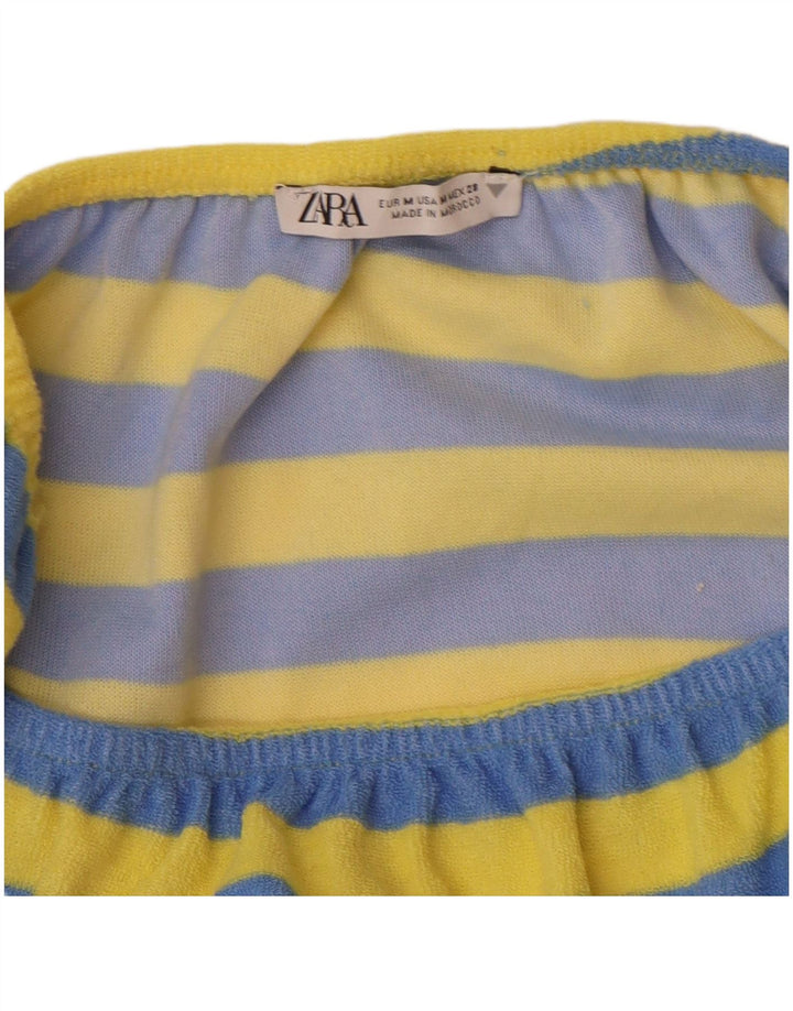 Costum pentru femei Zara fără bretele UK 12, bumbac cu dungi albastre medii