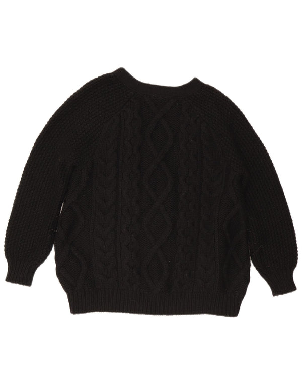 Pulover cardigan pentru femei Stefanel UK 14 Lână neagră medie