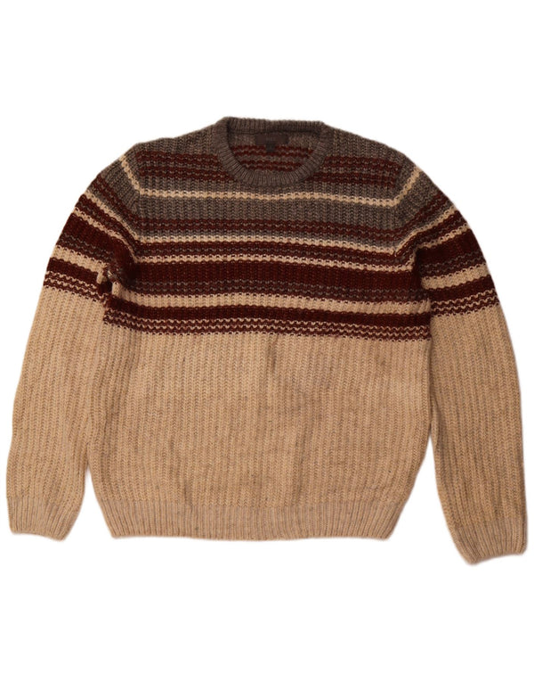 Pulover pentru bărbați Marks & Spencer cu decolteu rotund, mare, acrilic Bordeaux