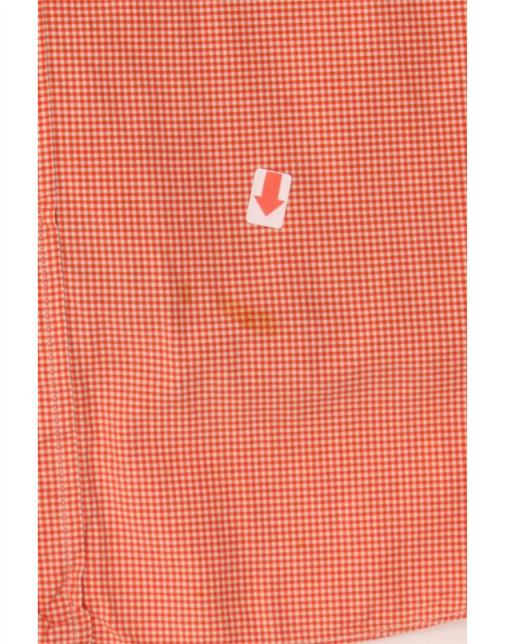 J. CREW Mens Shirt Large Orange Gingham Cotton Vintage J. Crew and Second-Hand J. Crew from Messina Hembry 