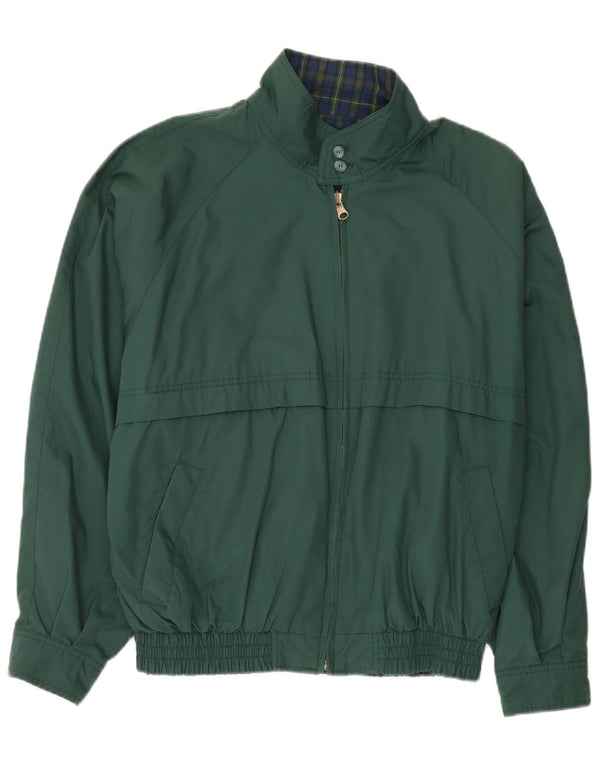 Jachetă reversibilă vintage pentru bărbați UK 38 Poliester verde mediu