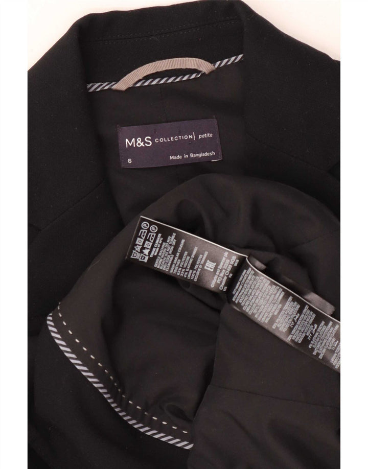 Jachetă pentru femei Marks & Spencer cu 2 nasturi, UK 6 XS, poliester negru