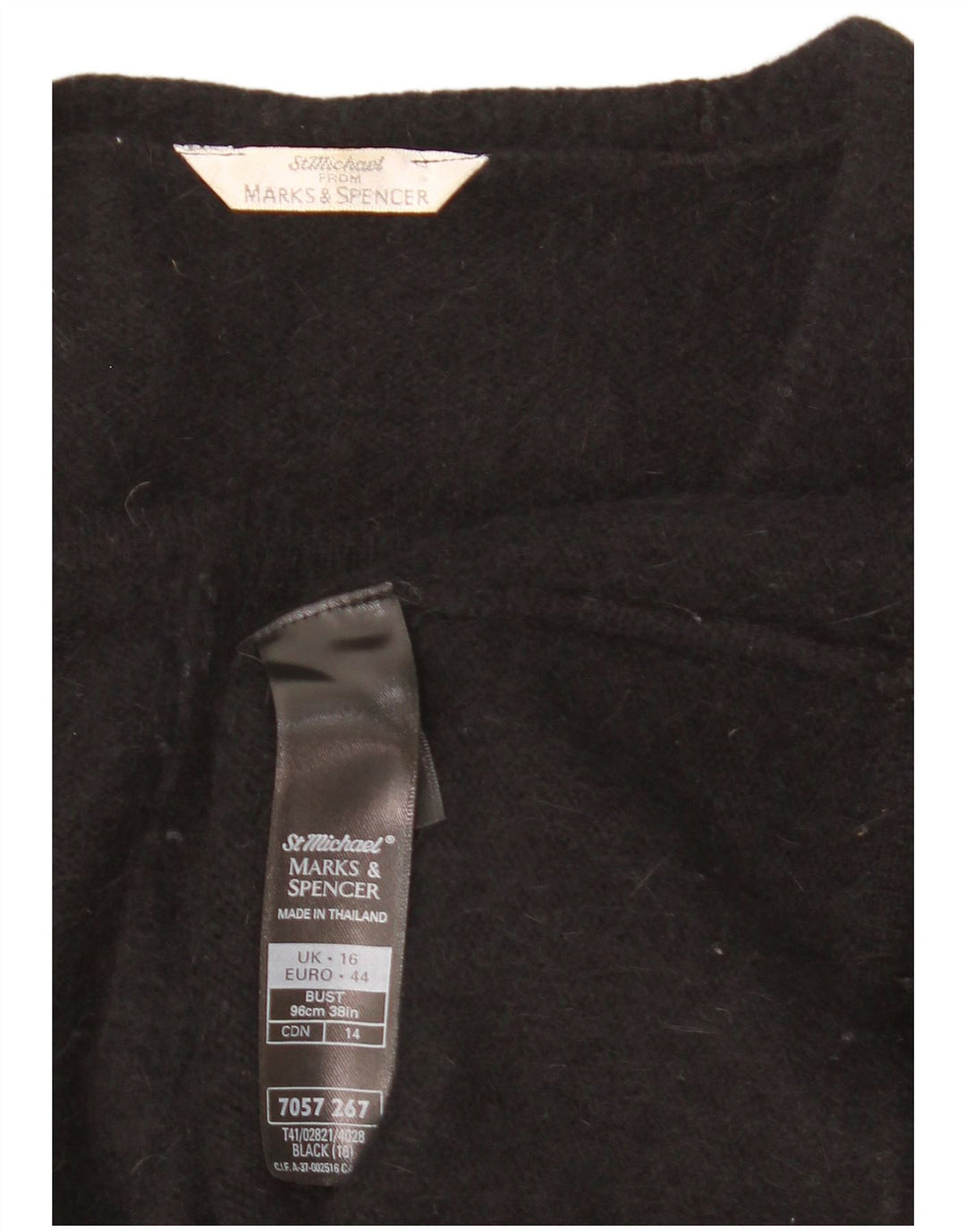 Pulover cardigan pentru femei Marks & Spencer Marea Britanie 16 Angora negru mare