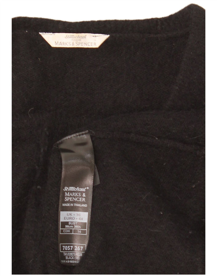 Pulover cardigan pentru femei Marks & Spencer Marea Britanie 16 Angora negru mare