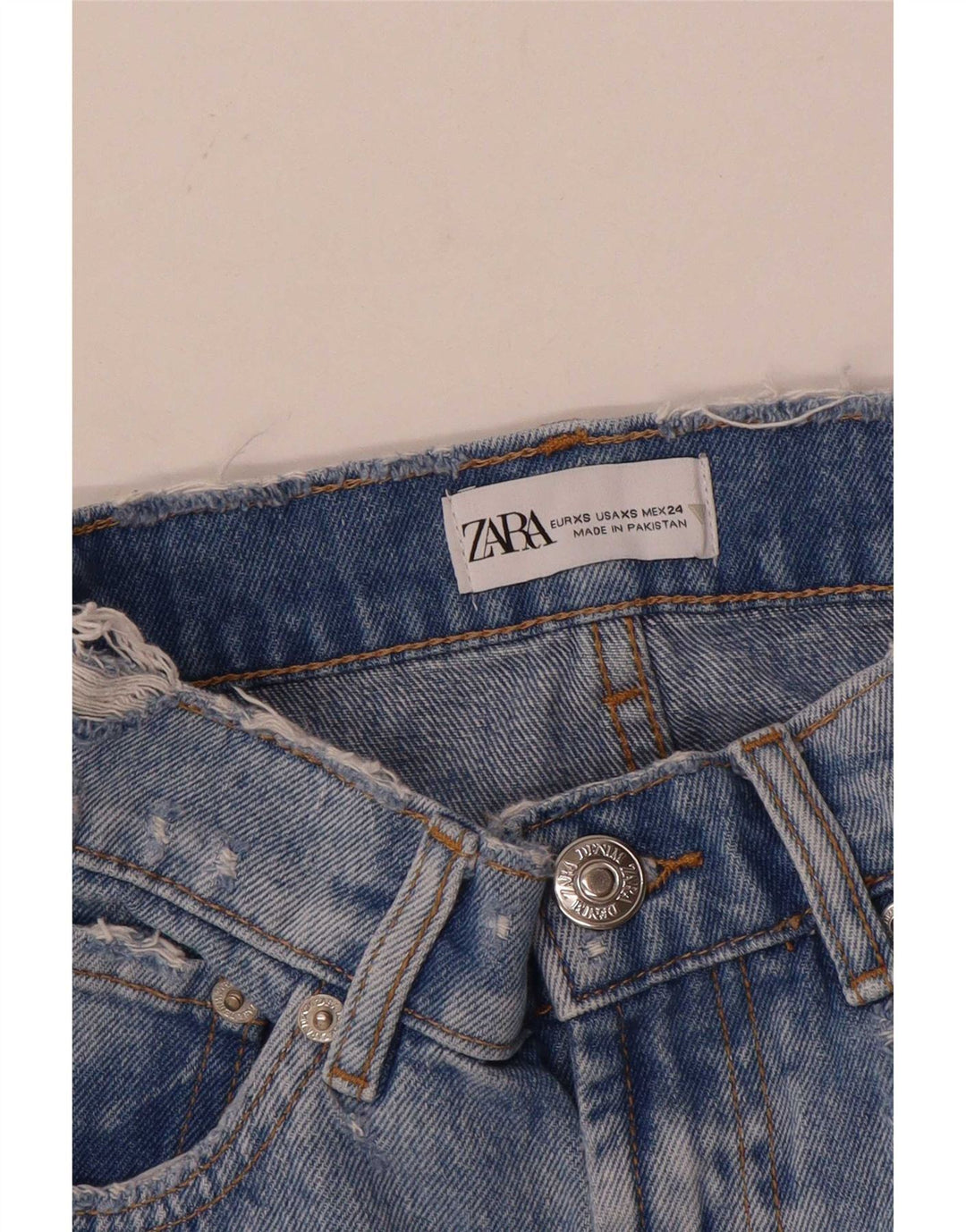 Fusta Mini Denim Zara Femei XS W24 Albastru