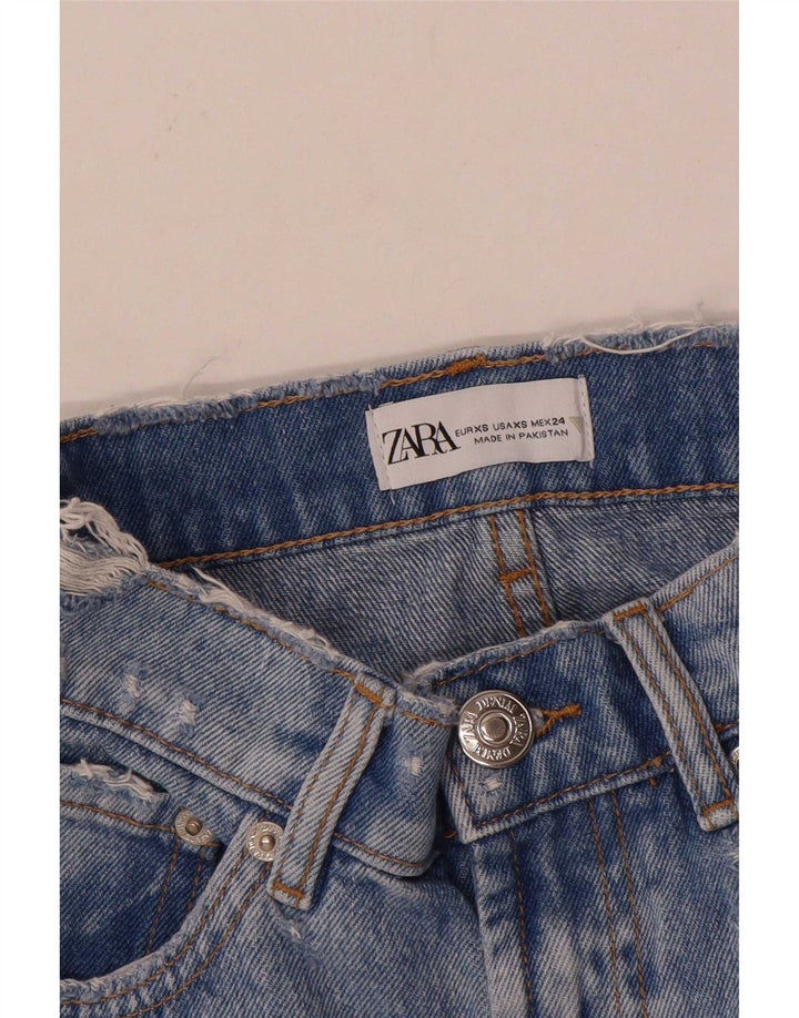 Fusta Mini Denim Zara Femei XS W24 Albastru