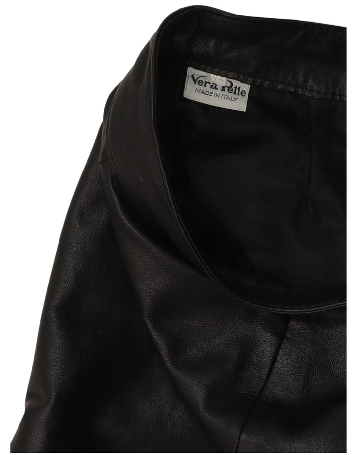 Fusta din piele pentru femei VINTAGE IT 44 Medium W28 Piele neagră