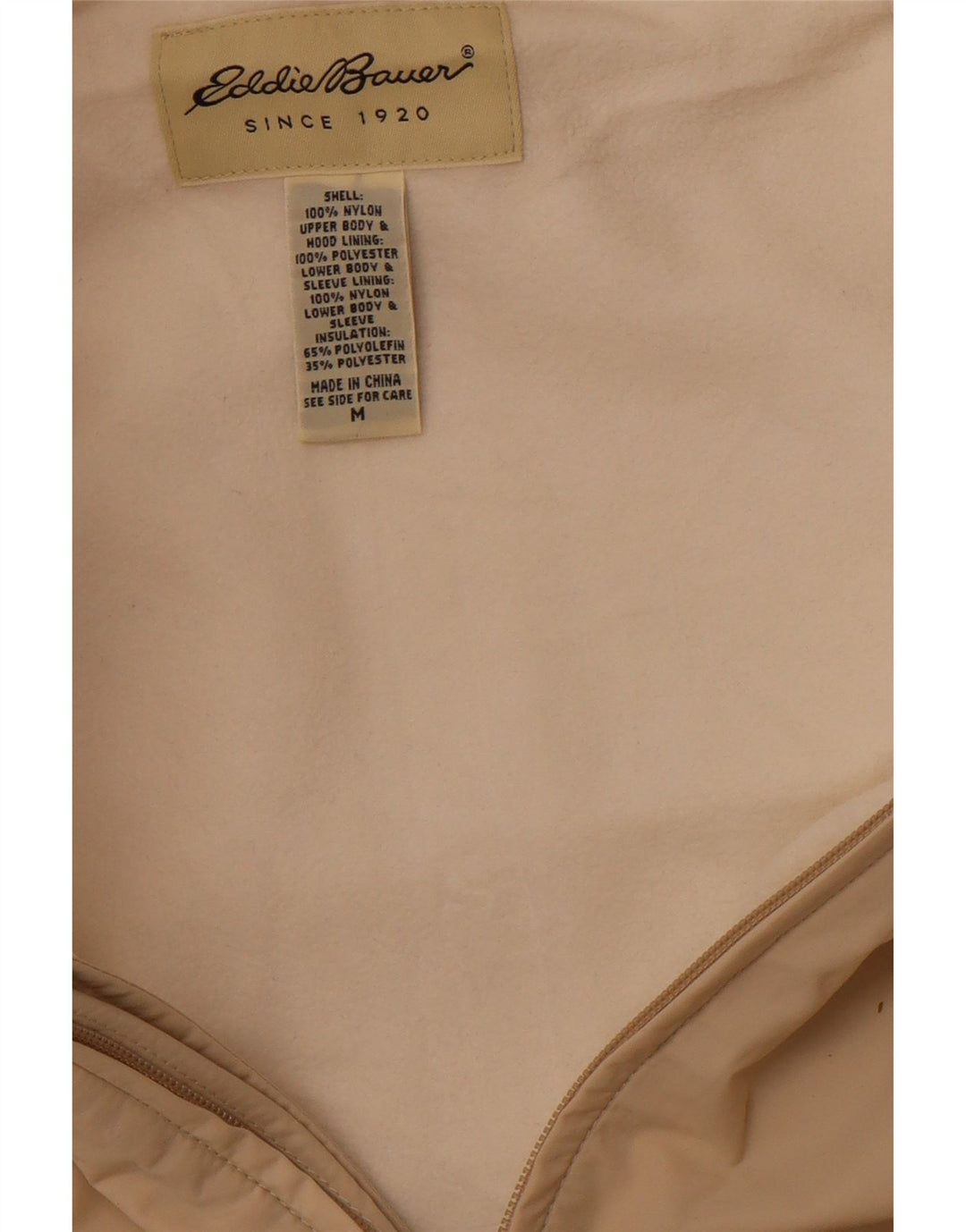 EDDIE BAUER Jachetă de vânt pentru bărbați cu glugă, UK 38, nailon, bej mediu