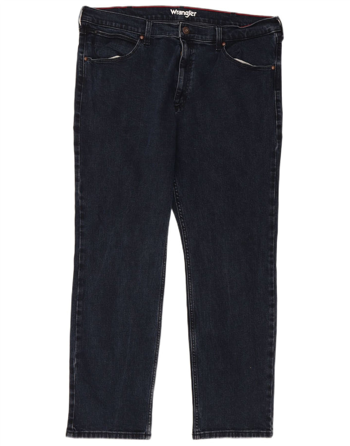 Blugi drepti obișnuiți pentru bărbați Wrangler W38 L30 bumbac bleumarin