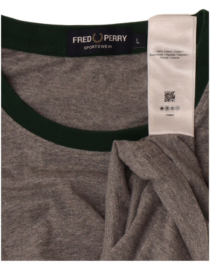 FRED PERRY Tricou pentru bărbați Top mare din bumbac gri