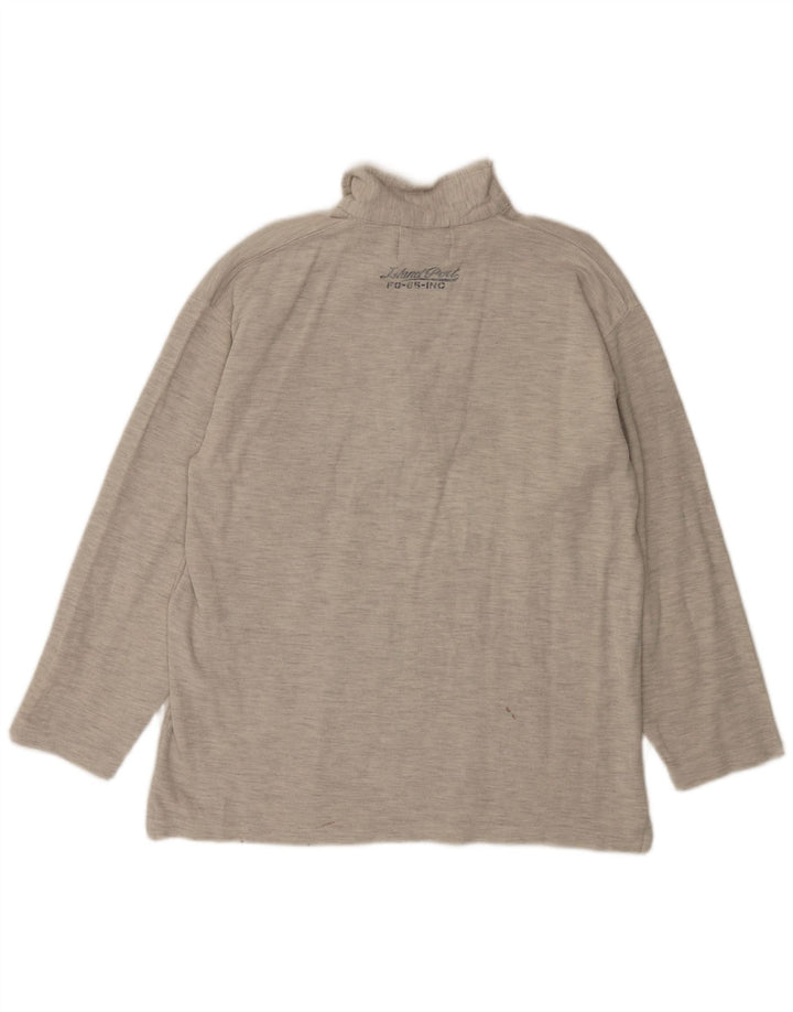 Cămașă polo cu mânecă lungă, cu fermoar și gât, pentru bărbați, XL, gri pete