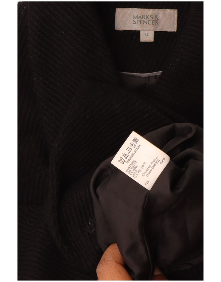 Palton scurt pentru femei Marks & Spencer UK 14 Medium Black Viscose