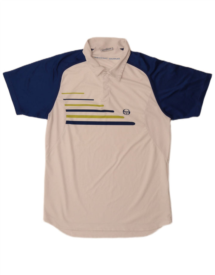 Tricou polo Sergio Tacchini pentru bărbați, mare, alb, din poliester