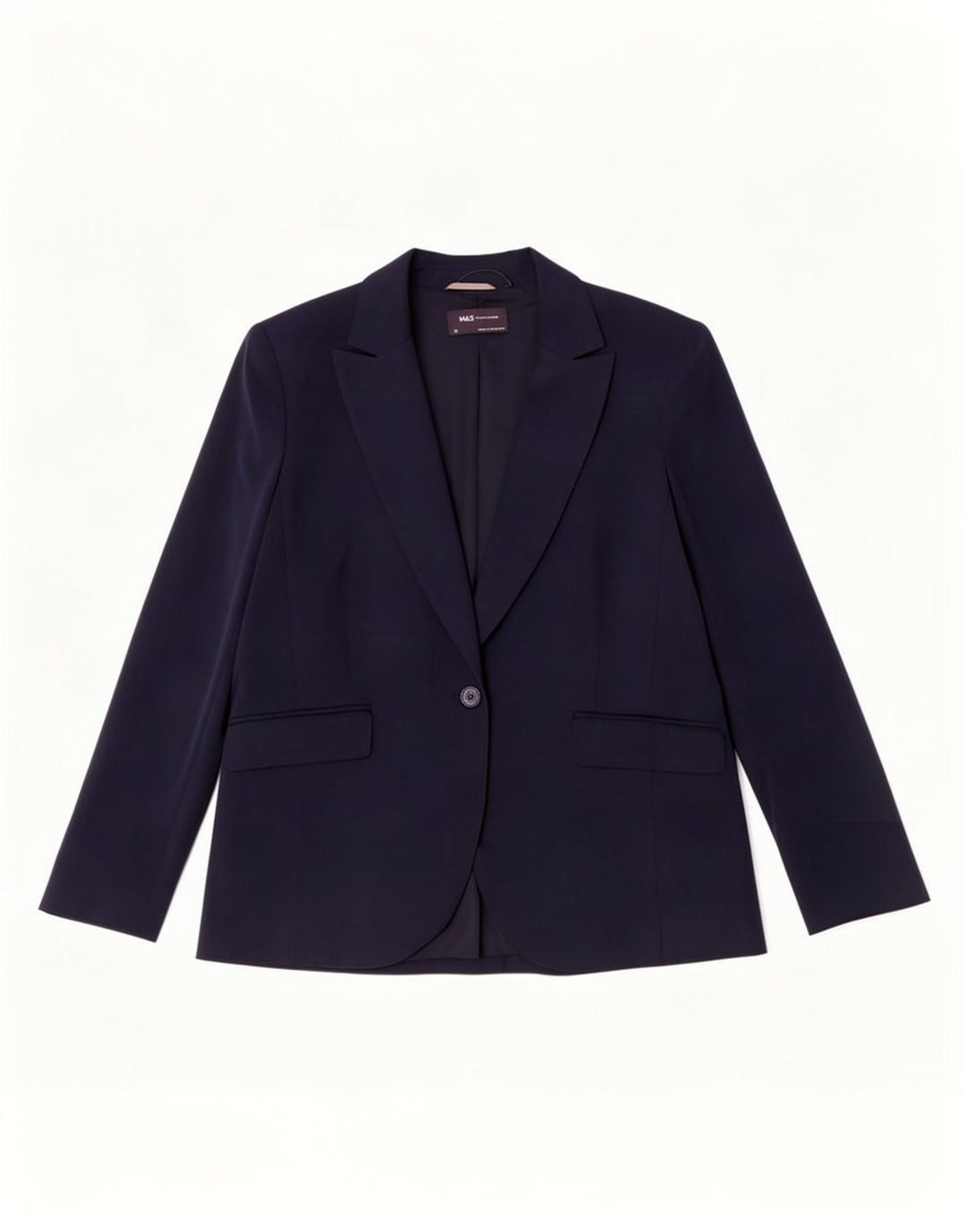 Jachetă pentru femei Marks & Spencer, cu 1 nasture, UK 20 2XL, bleumarin, poliester